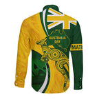 Matildas Soccer Long Sleeve Button Shirt 2024 Happy Australia Day Kangaroo Aussie Proud - National Color
