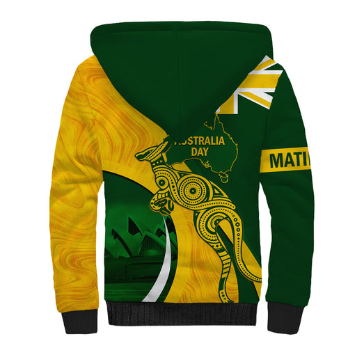 Matildas Soccer Sherpa Hoodie 2024 Happy Australia Day Kangaroo Aussie Proud - National Color