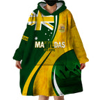Matildas Soccer Wearable Blanket Hoodie 2024 Happy Australia Day Kangaroo Aussie Proud - National Color