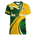 Matildas Soccer Women V Neck T Shirt 2024 Happy Australia Day Kangaroo Aussie Proud - National Color