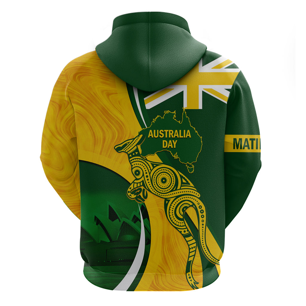 Matildas Soccer Zip Hoodie 2024 Happy Australia Day Kangaroo Aussie Proud - National Color
