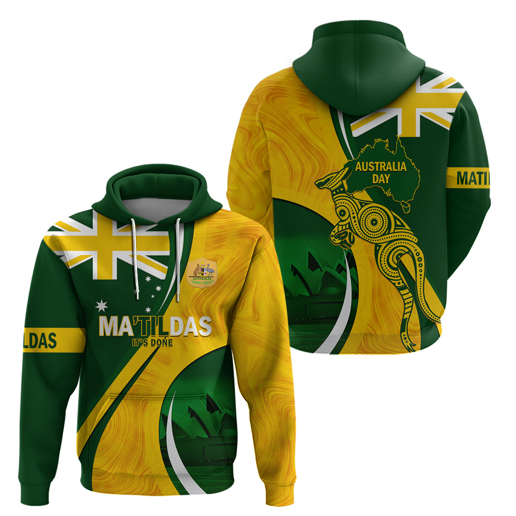 Matildas Soccer Zip Hoodie 2024 Happy Australia Day Kangaroo Aussie Proud - National Color