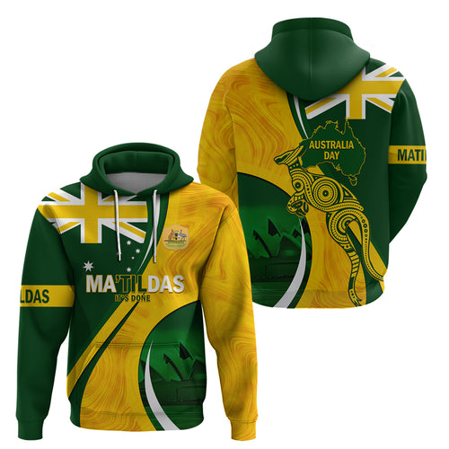Matildas Soccer Zip Hoodie 2024 Happy Australia Day Kangaroo Aussie Proud - National Color