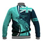 Matildas Soccer Baseball Jacket 2024 Happy Australia Day Kangaroo Aussie Proud - Turquoise