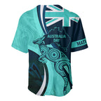 Matildas Soccer Baseball Jersey 2024 Happy Australia Day Kangaroo Aussie Proud - Turquoise