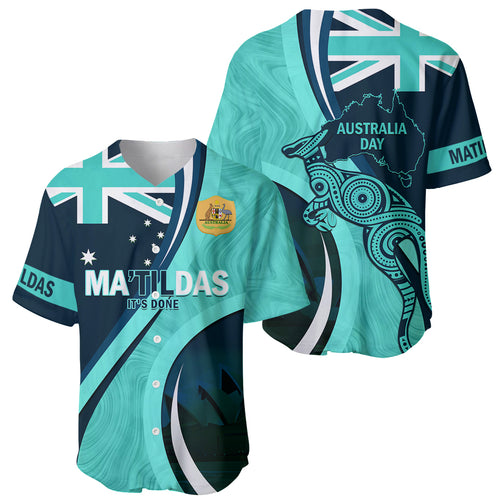 Matildas Soccer Baseball Jersey 2024 Happy Australia Day Kangaroo Aussie Proud - Turquoise