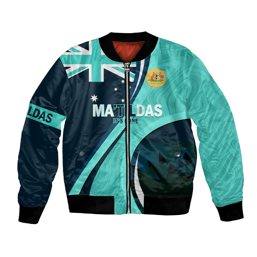 Matildas Soccer Bomber Jacket 2024 Happy Australia Day Kangaroo Aussie Proud - Turquoise