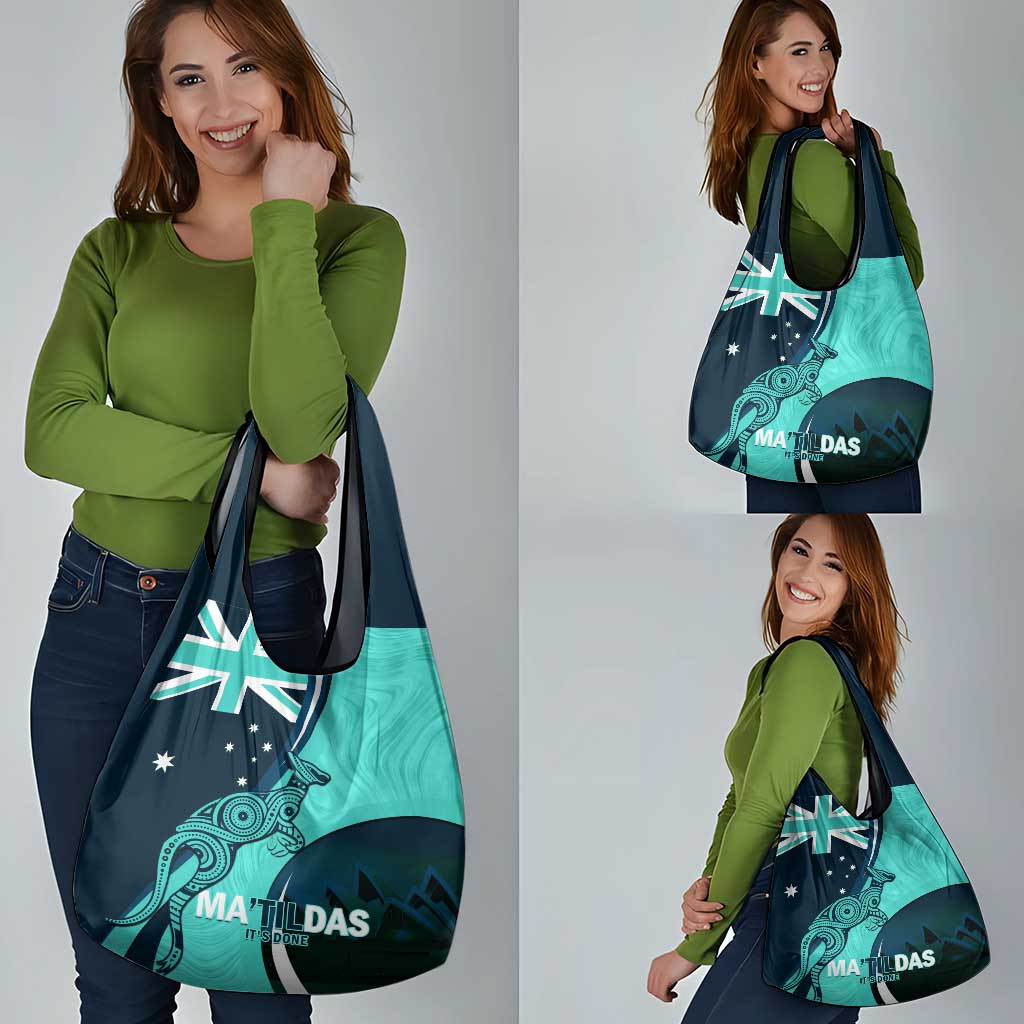 Matildas Soccer Grocery Bag Happy Australia Day Kangaroo Aussie Proud - Turquoise