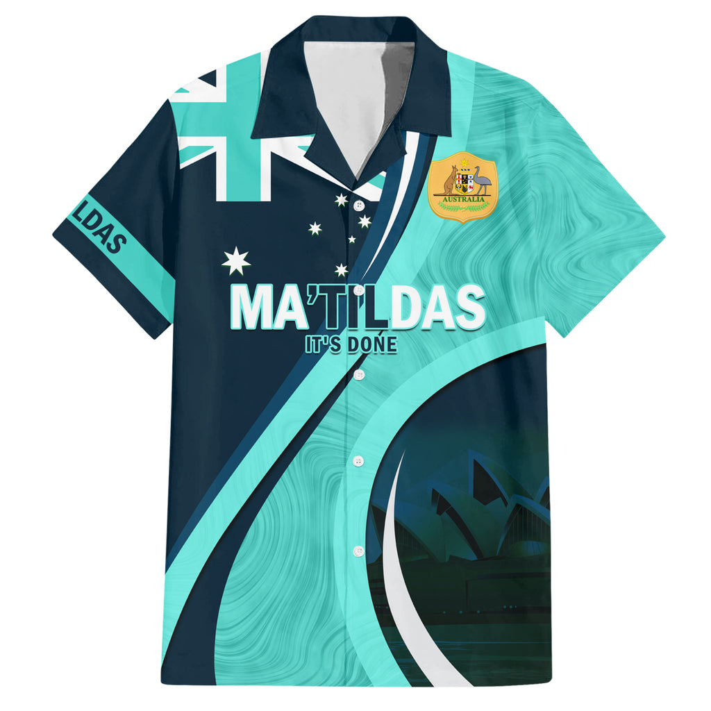 Matildas Soccer Hawaiian Shirt 2024 Happy Australia Day Kangaroo Aussie Proud - Turquoise