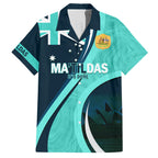Matildas Soccer Hawaiian Shirt 2024 Happy Australia Day Kangaroo Aussie Proud - Turquoise
