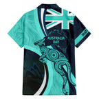 Matildas Soccer Hawaiian Shirt 2024 Happy Australia Day Kangaroo Aussie Proud - Turquoise