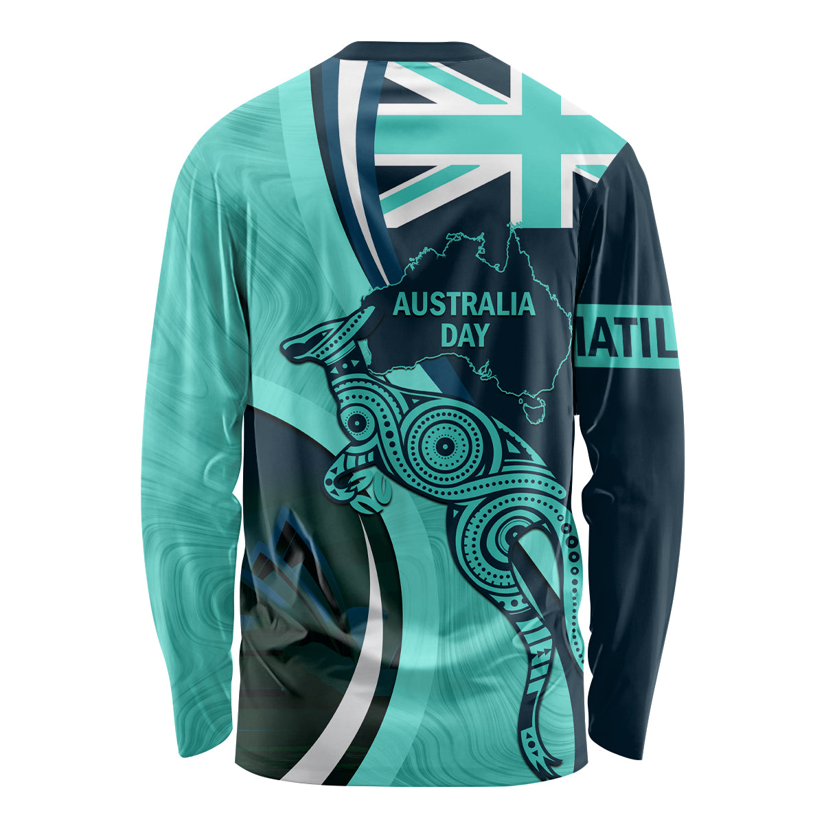 Matildas Soccer Long Sleeve Shirt 2024 Happy Australia Day Kangaroo Aussie Proud - Turquoise