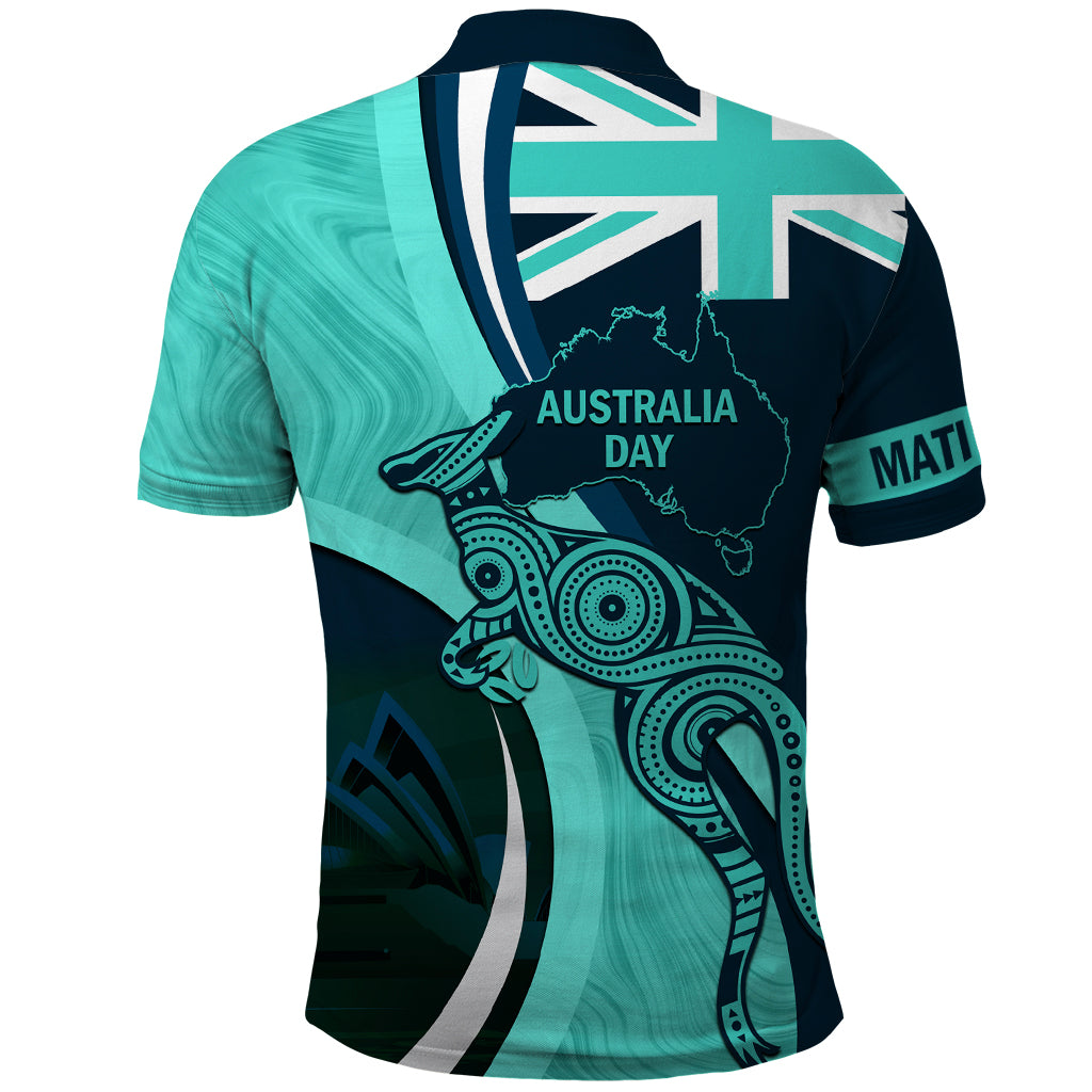 Matildas Soccer Polo Shirt 2024 Happy Australia Day Kangaroo Aussie Proud - Turquoise