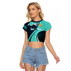 Matildas Soccer Raglan Cropped T Shirt 2024 Happy Australia Day Kangaroo Aussie Proud - Turquoise