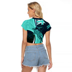 Matildas Soccer Raglan Cropped T Shirt 2024 Happy Australia Day Kangaroo Aussie Proud - Turquoise