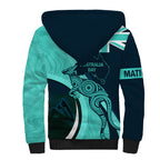 Matildas Soccer Sherpa Hoodie 2024 Happy Australia Day Kangaroo Aussie Proud - Turquoise