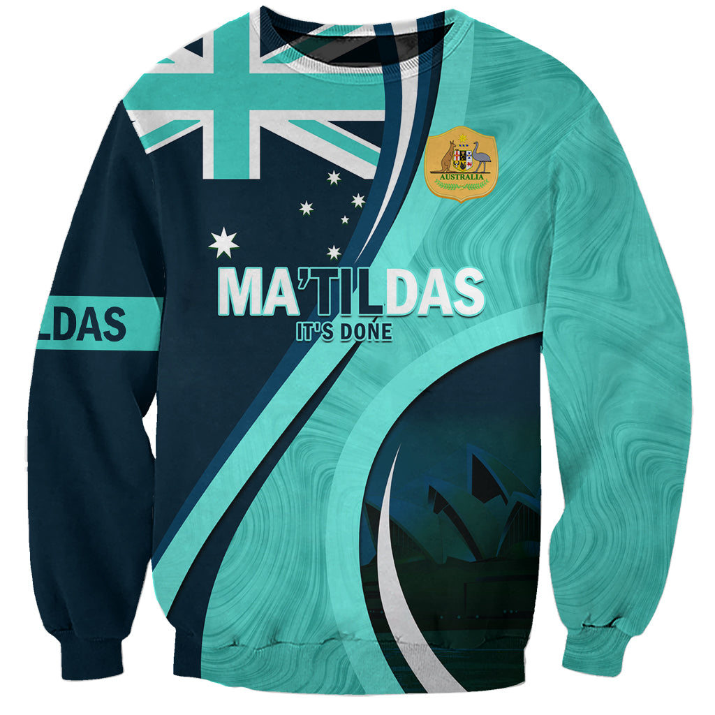 Matildas Soccer Sweatshirt 2024 Happy Australia Day Kangaroo Aussie Proud - Turquoise