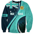 Matildas Soccer Sweatshirt 2024 Happy Australia Day Kangaroo Aussie Proud - Turquoise