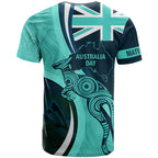 Matildas Soccer T Shirt 2024 Happy Australia Day Kangaroo Aussie Proud - Turquoise
