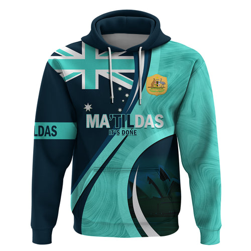 Matildas Soccer Zip Hoodie 2024 Happy Australia Day Kangaroo Aussie Proud - Turquoise