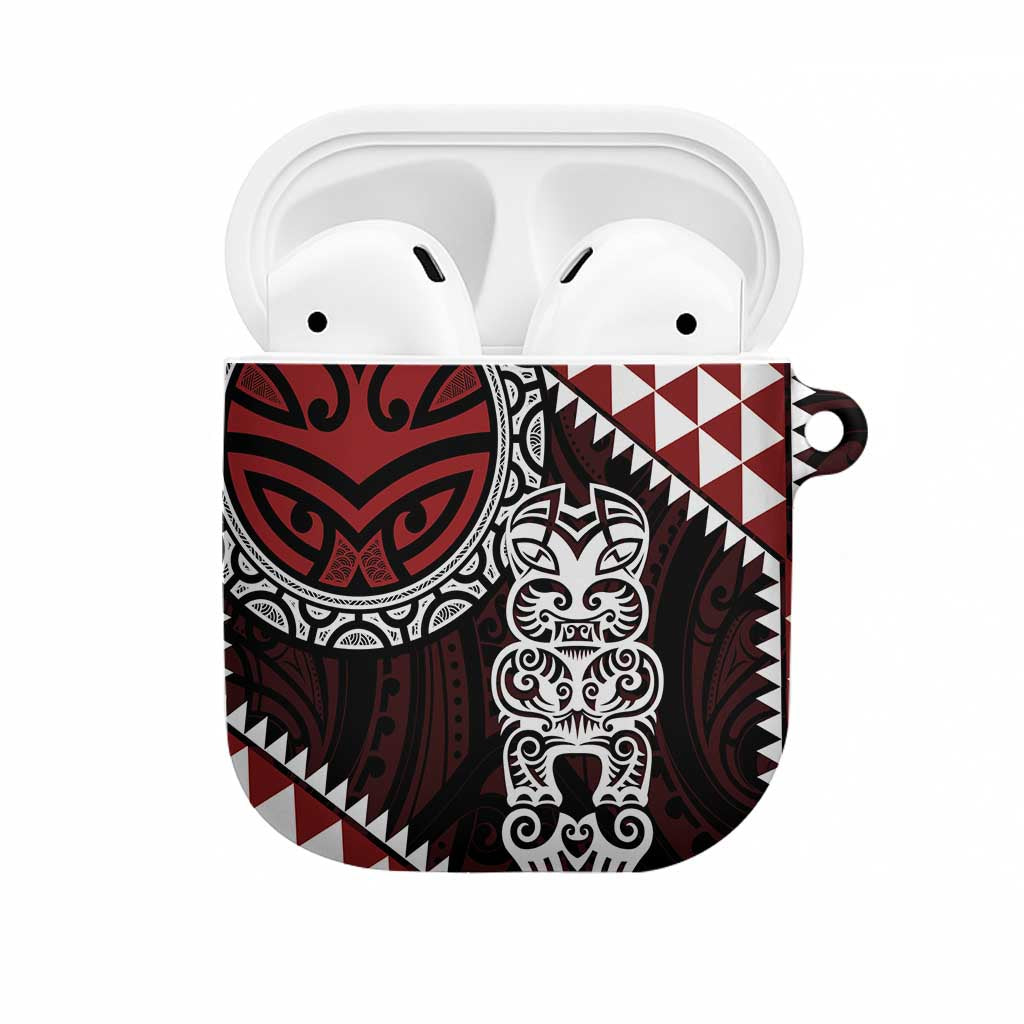 Red Aotearoa Niho Taniwha AirPods Case Maori Mythology Tooth - Taniko Motifs - Aussie Hoodie
