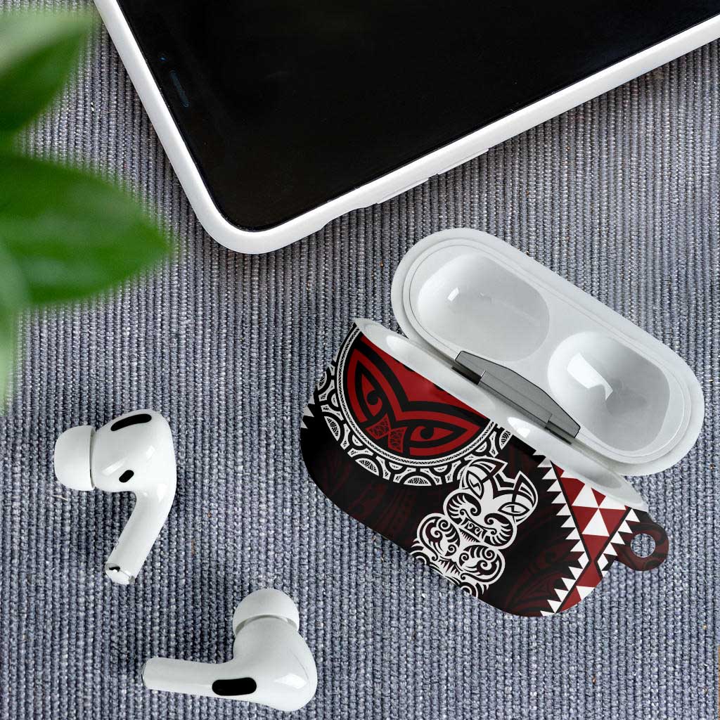 Red Aotearoa Niho Taniwha AirPods Case Maori Mythology Tooth - Taniko Motifs - Aussie Hoodie
