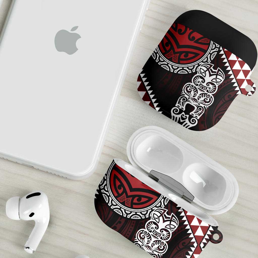 Red Aotearoa Niho Taniwha AirPods Case Maori Mythology Tooth - Taniko Motifs - Aussie Hoodie