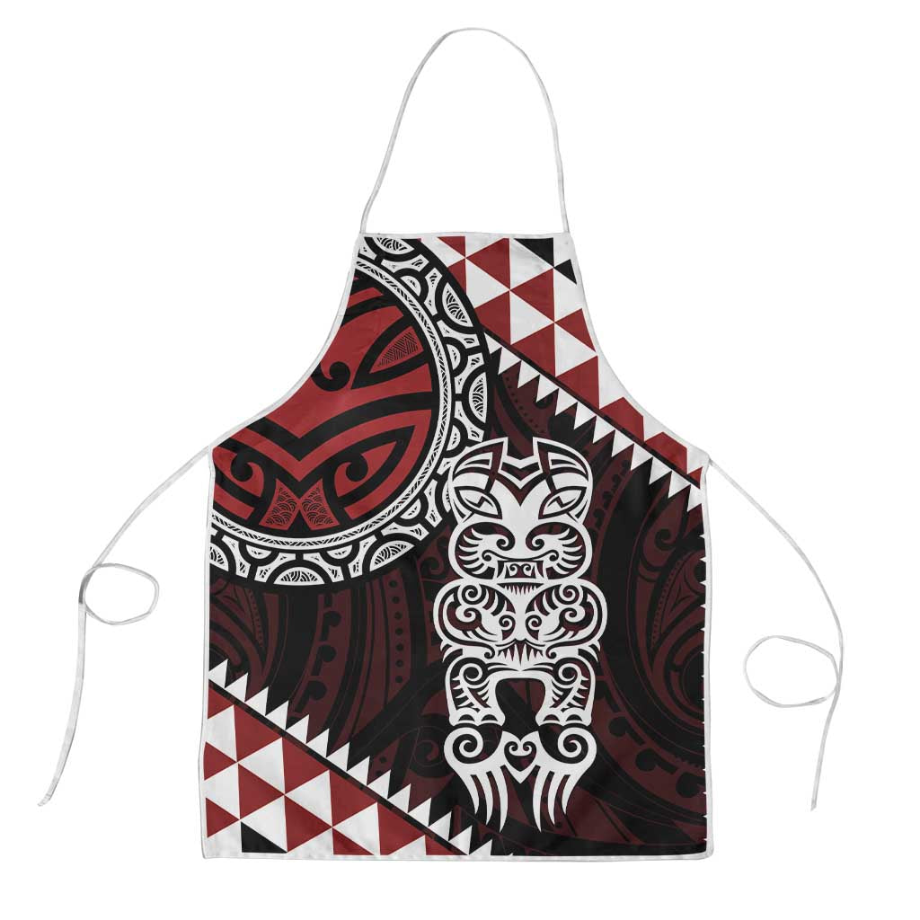 Red Aotearoa Niho Taniwha Apron Maori Mythology Tooth - Taniko Motifs - Aussie Hoodie