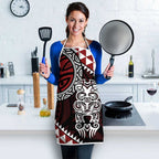 Red Aotearoa Niho Taniwha Apron Maori Mythology Tooth - Taniko Motifs - Aussie Hoodie