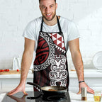 Red Aotearoa Niho Taniwha Apron Maori Mythology Tooth - Taniko Motifs - Aussie Hoodie