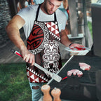 Red Aotearoa Niho Taniwha Apron Maori Mythology Tooth - Taniko Motifs - Aussie Hoodie