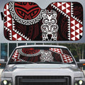 Red Aotearoa Niho Taniwha Auto Sun Shade Maori Mythology Tooth - Taniko Motifs - Aussie Hoodie