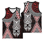 Red Aotearoa Niho Taniwha Basketball Jersey Maori Mythology Tooth - Taniko Motifs - Aussie Hoodie