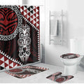Red Aotearoa Niho Taniwha Bathroom Set Maori Mythology Tooth - Taniko Motifs - Aussie Hoodie