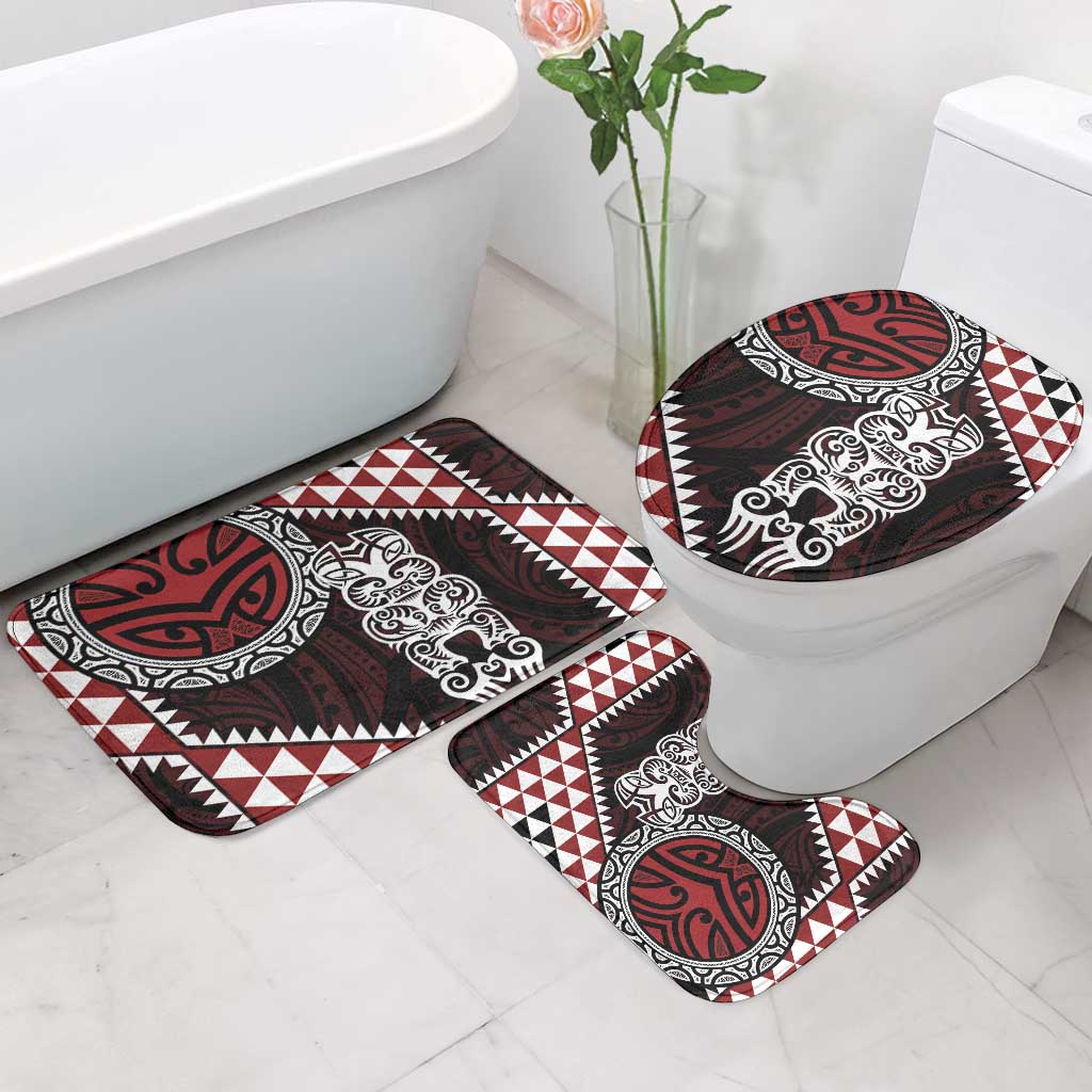 Red Aotearoa Niho Taniwha Bathroom Set Maori Mythology Tooth - Taniko Motifs - Aussie Hoodie