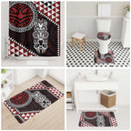 Red Aotearoa Niho Taniwha Bathroom Set Maori Mythology Tooth - Taniko Motifs - Aussie Hoodie