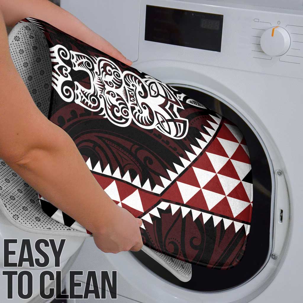 Red Aotearoa Niho Taniwha Bathroom Set Maori Mythology Tooth - Taniko Motifs - Aussie Hoodie