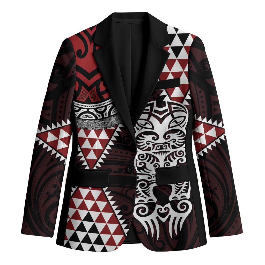 Red Aotearoa Niho Taniwha Blazer Maori Mythology Tooth - Taniko Motifs - Aussie Hoodie