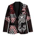 Red Aotearoa Niho Taniwha Blazer Maori Mythology Tooth - Taniko Motifs - Aussie Hoodie