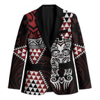 Red Aotearoa Niho Taniwha Blazer Maori Mythology Tooth - Taniko Motifs - Aussie Hoodie