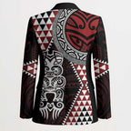 Red Aotearoa Niho Taniwha Blazer Maori Mythology Tooth - Taniko Motifs - Aussie Hoodie