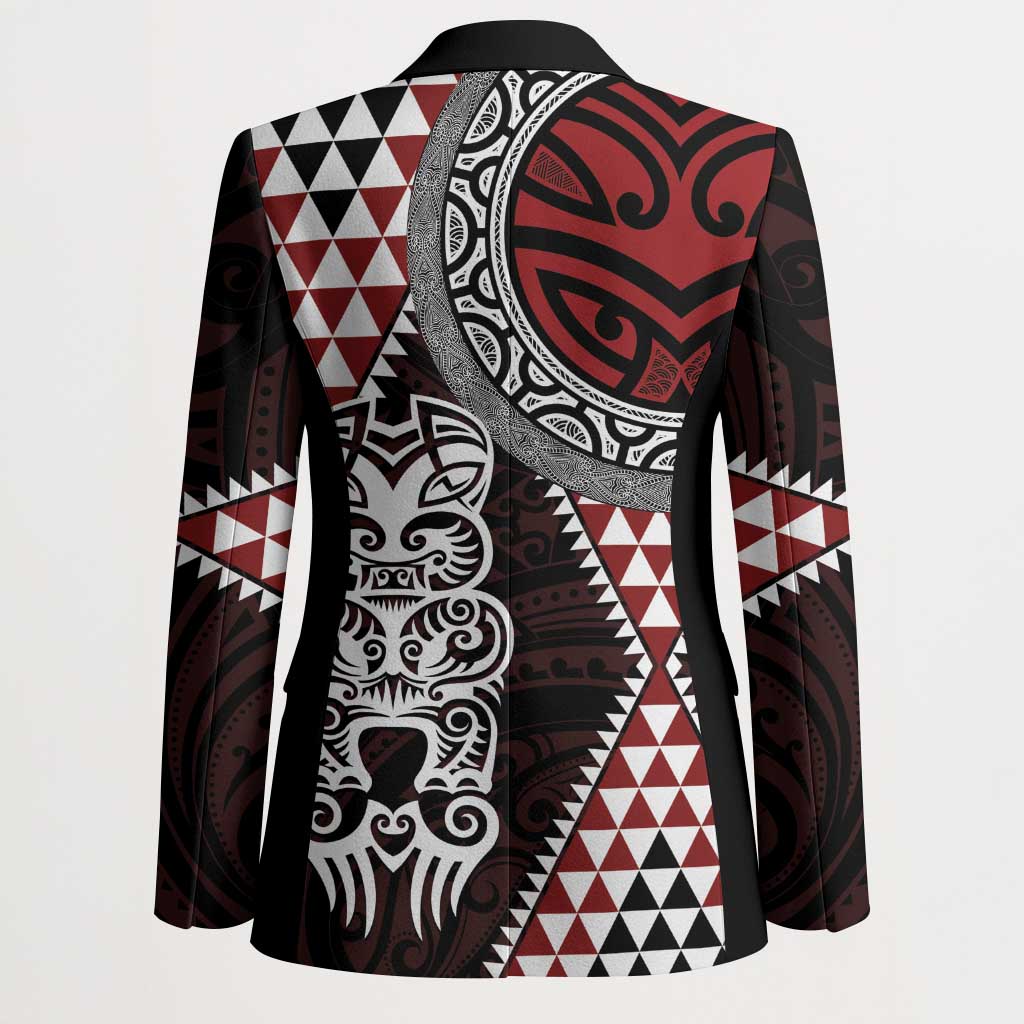 Red Aotearoa Niho Taniwha Blazer Maori Mythology Tooth - Taniko Motifs - Aussie Hoodie
