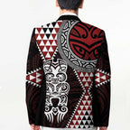 Red Aotearoa Niho Taniwha Blazer Maori Mythology Tooth - Taniko Motifs - Aussie Hoodie