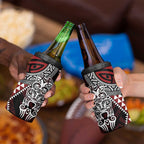 Red Aotearoa Niho Taniwha 4 in 1 Can Cooler Tumbler Maori Mythology Tooth - Taniko Motifs