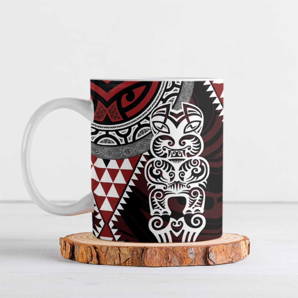 Red Aotearoa Niho Taniwha Ceramic Mug Maori Mythology Tooth - Taniko Motifs - Aussie Hoodie