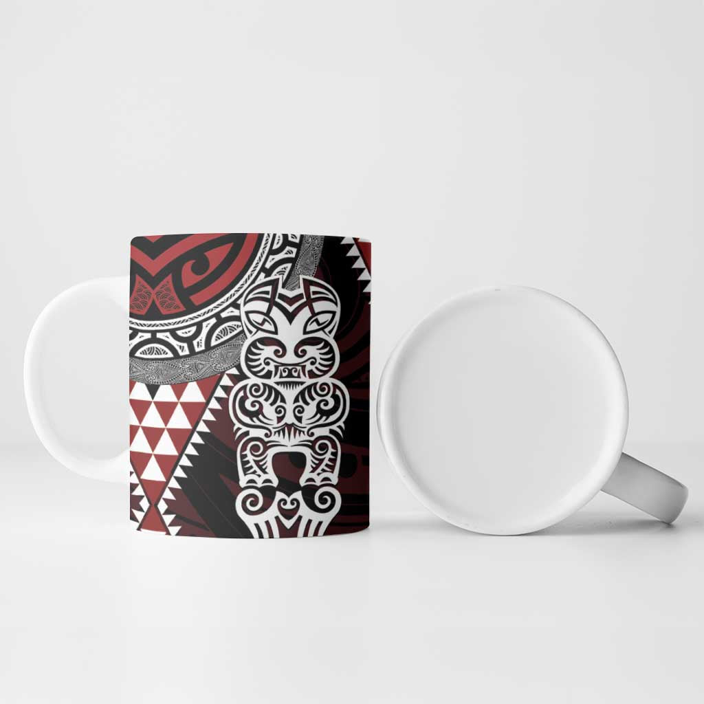 Red Aotearoa Niho Taniwha Ceramic Mug Maori Mythology Tooth - Taniko Motifs - Aussie Hoodie