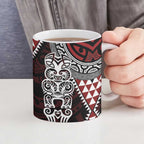 Red Aotearoa Niho Taniwha Ceramic Mug Maori Mythology Tooth - Taniko Motifs - Aussie Hoodie