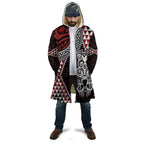 Red Aotearoa Niho Taniwha Cloak Maori Mythology Tooth - Taniko Motifs - Aussie Hoodie