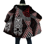 Red Aotearoa Niho Taniwha Cloak Maori Mythology Tooth - Taniko Motifs - Aussie Hoodie