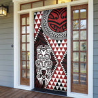 Red Aotearoa Niho Taniwha Door Cover Maori Mythology Tooth - Taniko Motifs - Aussie Hoodie